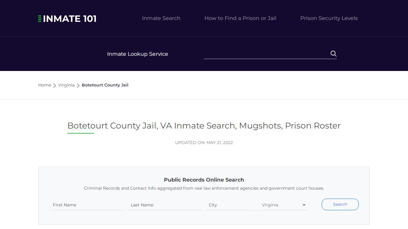 Botetourt County Jail, VA Inmate Search, Mugshots, Prison Roster